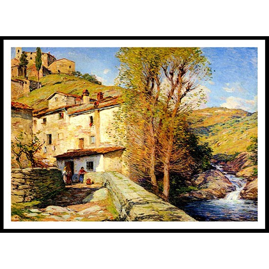 Old Mill Pelago Italy 1913, A New Print Of A Willard Leroy Metcalf