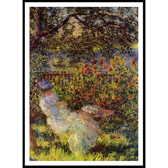 Alice Hoschede in the Garden 1881, A New Print Of a Painting By Adolphe Monet