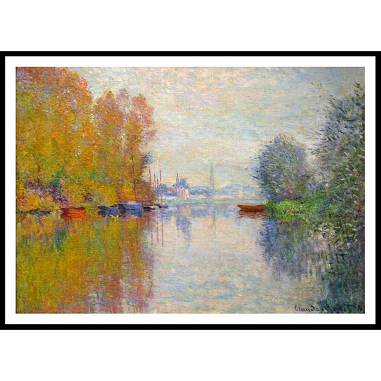 Autumn on the Seine at Argenteuil 1873, A New Print Of a Painting By Adolphe Monet