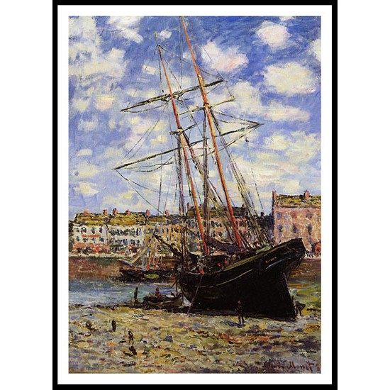 Boat at Low Tide at Fecamp 1881, A New Print Of a Painting By Adolphe Monet