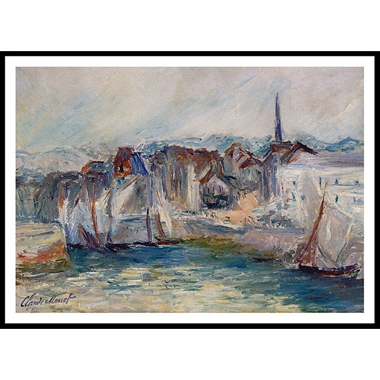 Boats in the Port of Honfleur 1917, A New Print Of a Painting By Adolphe Monet