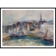 Boats in the Port of Honfleur 1917, A New Print Of a Painting By Adolphe Monet