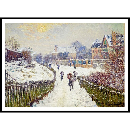 Boulevard St.Denis Argenteuil Snow Effect 1875, A New Print Of a Painting By Adolphe Monet