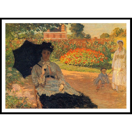 Camille Monet in the Garden 1873, A New Print Of a Painting By Adolphe Monet