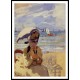 Camille Sitting on the Beach at Trouville 1870 01, A New Print Of a Painting By Adolphe Monet