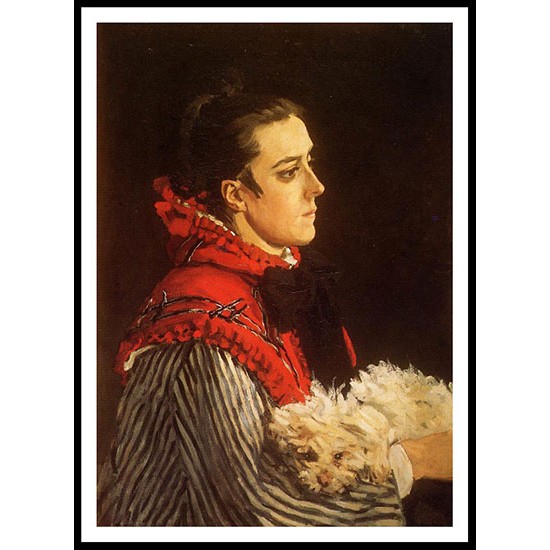 Camille with a Small Dog 1866, A New Print Of a Painting By Adolphe Monet