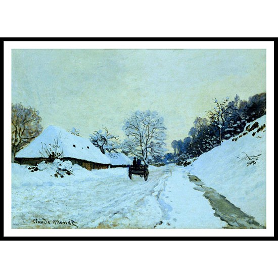 Cart on the Snow Covered Road with Saint Simeon Farm 1865, A New Print Of a Painting By Adolphe Monet