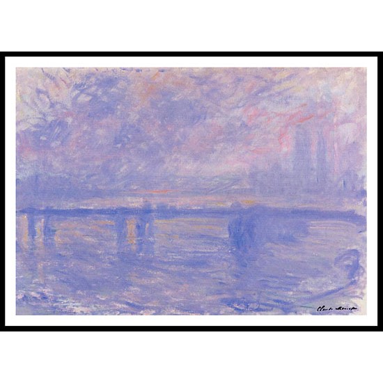 Charing Cross Bridge 09 1899 01, A New Print Of a Painting By Adolphe Monet Charing Cross Bridge 09 1899 01, A New Print Of a Painting By Adolphe Monet