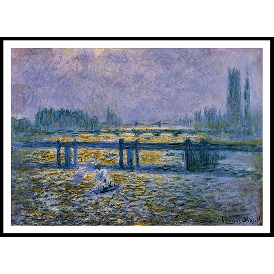 Charing Cross Bridge Reflections on the Thames 1899 01, A New Print Of a Painting By Adolphe Monet