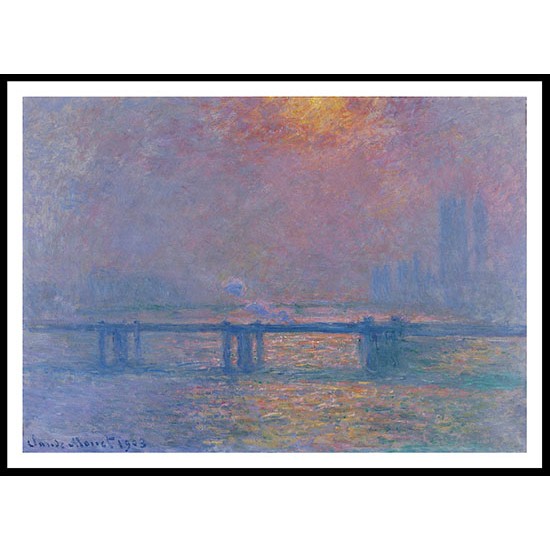 Charing Cross Bridge The Thames 1903, A New Print Of a Painting By Adolphe Monet