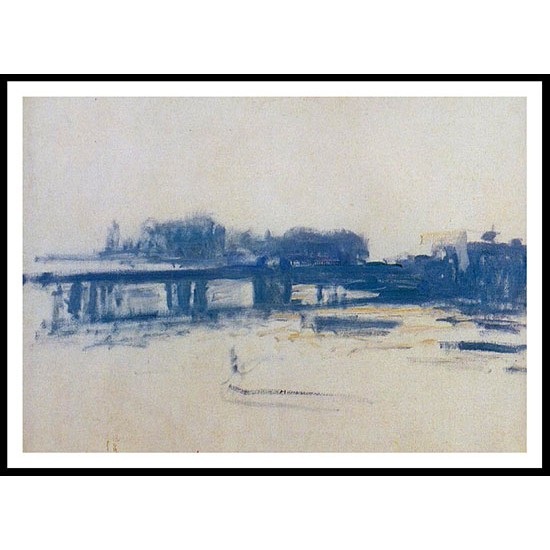 Charing Cross Bridge study, A New Print Of a Painting By Adolphe Monet