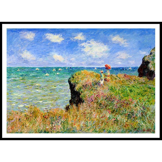 Clifftop Walk at Pourville 1882, A New Print Of a Painting By Adolphe Monet