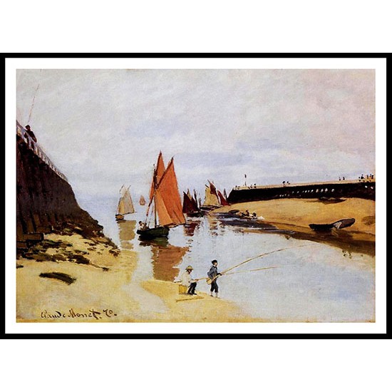 Entrance to the Port of Trouville 1870, A New Print Of a Painting By Adolphe Monet