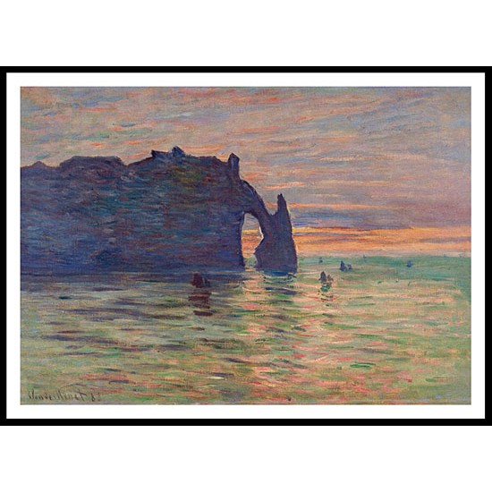 Etretat Sunset 1883, A New Print Of a Painting By Adolphe Monet