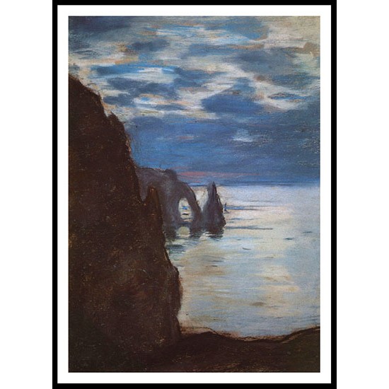 Etretat the Needle Rock and Porte dAval 1885, A New Print Of a Painting By Adolphe Monet