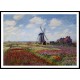 Fields of Tulip With The Rijnsburg Windmill 1886, A New Print Of a Painting By Adolphe Monet