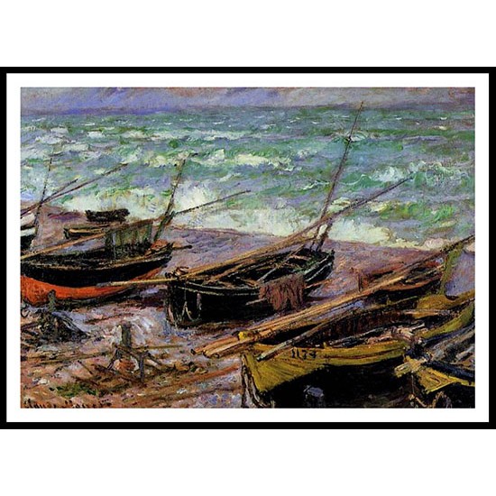 Fishing Boats 1885, A New Print Of a Painting By Adolphe Monet