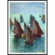 Fishing Boats Calm Sea 1868, A New Print Of a Painting By Adolphe Monet