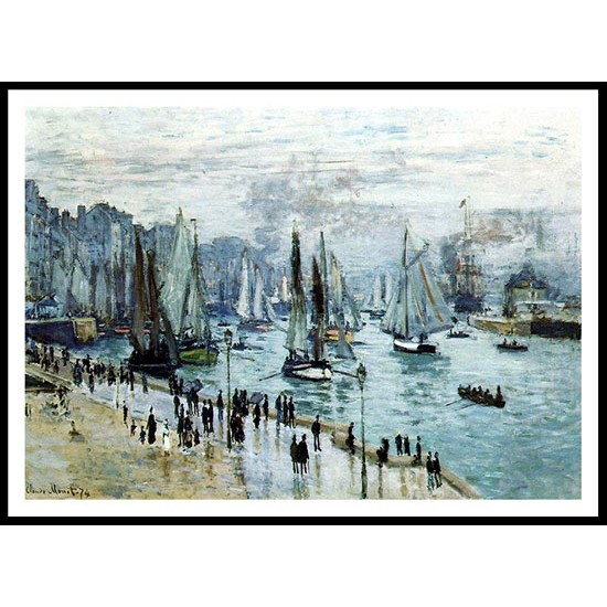 Fishing Boats Leaving the Harbor Le Havre 1874, A New Print Of a Painting By Adolphe Monet