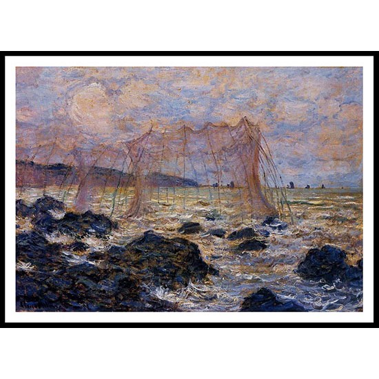 Fishing Nets at Pourville 1882, A New Print Of a Painting By Adolphe Monet