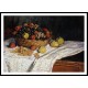 Fruit Basket with Apples and Grapes 1879, A New Print Of a Painting By Adolphe Monet