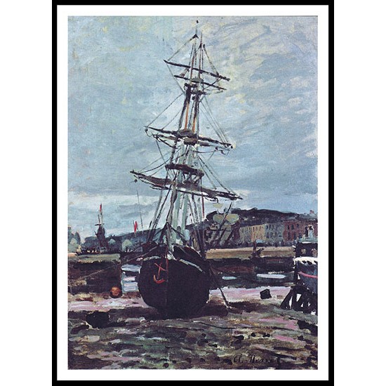 Gestrandetes Boot in Fecamp 1868, A New Print Of a Painting By Adolphe Monet