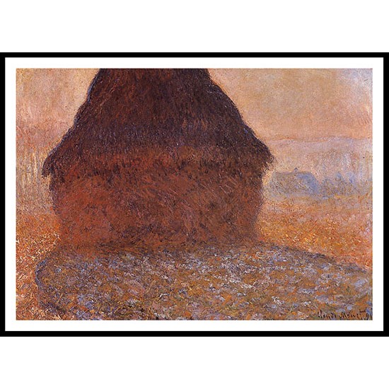 Grainstack under the Sun 1891, A New Print Of a Painting By Adolphe Monet