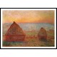 Grainstacks at Giverny Sunset 1889, A New Print Of a Painting By Adolphe Monet