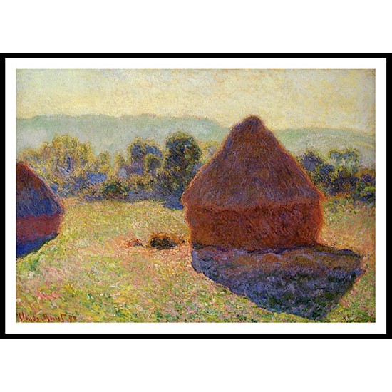 Grainstacks in the Sunlight Midday 1890 91, A New Print Of a Painting By Adolphe Monet