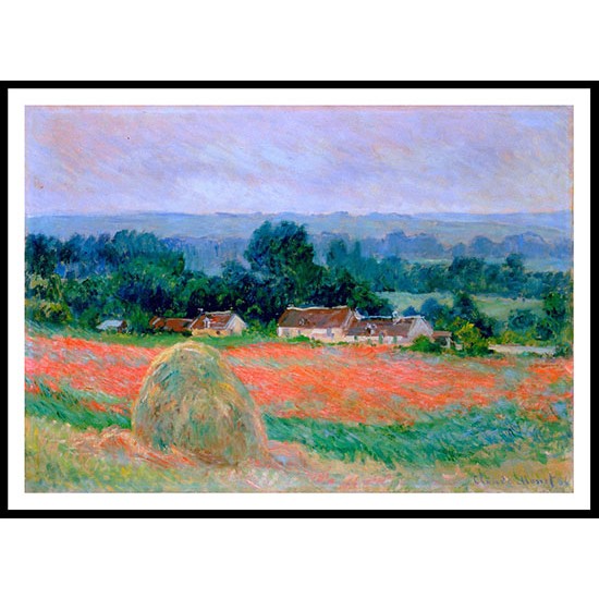 Haystack at Giverny 1886, A New Print Of a Painting By Adolphe Monet