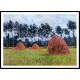 Haystacks Overcast Day 1884, A New Print Of a Painting By Adolphe Monet