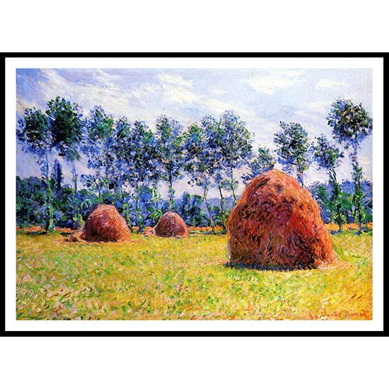 Haystacks at Giverny 1884, A New Print Of a Painting By Adolphe Monet