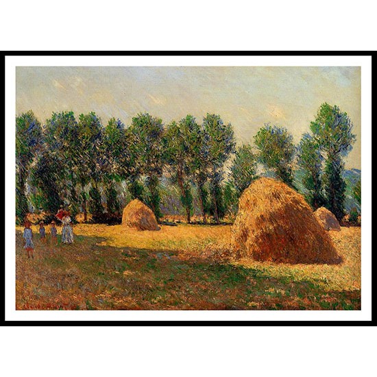 Haystacks at Giverny 1885, A New Print Of a Painting By Adolphe Monet