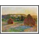 Haytstacks End of Summer, A New Print Of a Painting By Adolphe Monet