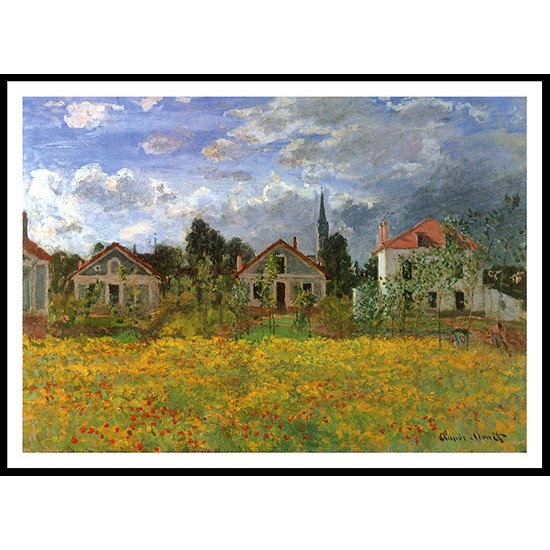 Houses at Argenteuil, A New Print Of a Painting By Adolphe Monet