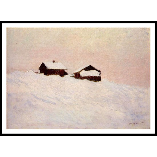 Houses in the Snow 1895, A New Print Of a Painting By Adolphe Monet