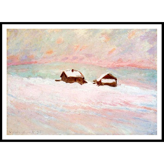 Houses in the Snow Norway 1895, A New Print Of a Painting By Adolphe Monet