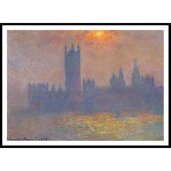 Houses of Parliament Effect of Sunlight in the Fog 1904, A New Print Of a Painting By Adolphe Monet