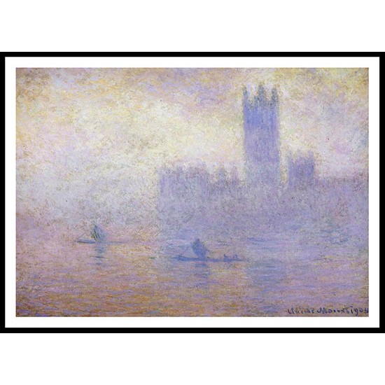 Houses of Parliament Fog Effect 1900 01, A New Print Of a Painting By Adolphe Monet