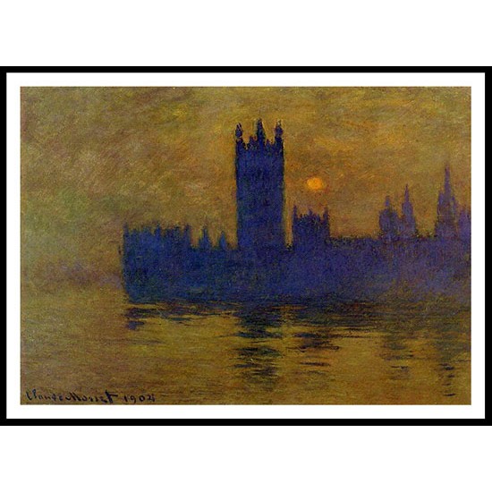 Houses of Parliament Sunset 02 1904, A New Print Of a Painting By Adolphe Monet