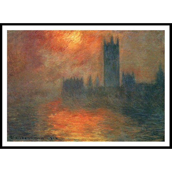 Houses of Parliament Sunset 1904, A New Print Of a Painting By Adolphe Monet