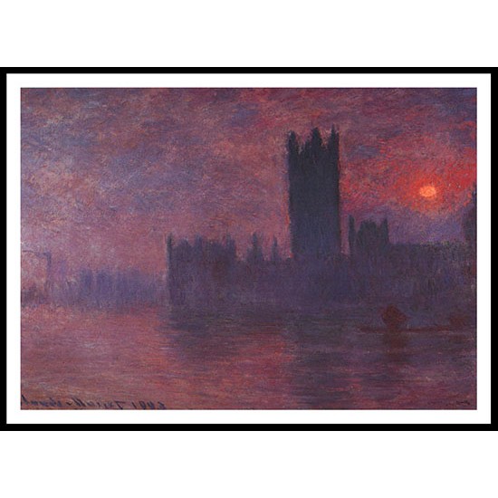 Houses of Parliament at Sunset 1903, A New Print Of a Painting By Adolphe Monet