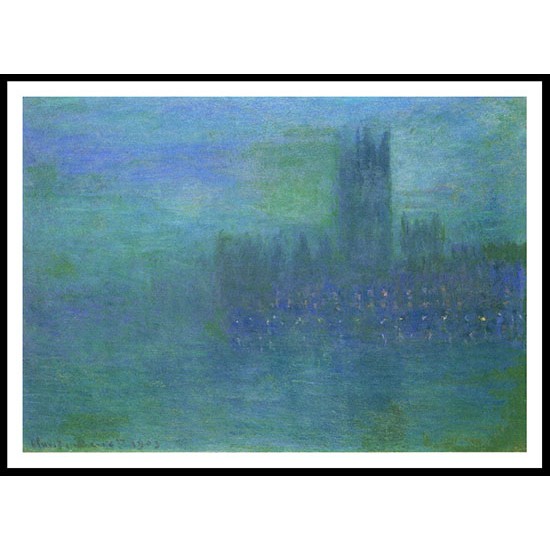 Houses of Parlilament Fog Effect 1903, A New Print Of a Painting By Adolphe Monet