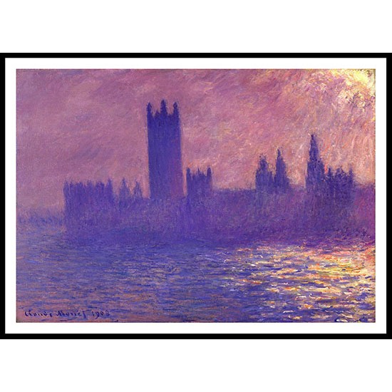 Houses of Parlilament Sunlight Effect 1900 01, A New Print Of a Painting By Adolphe Monet