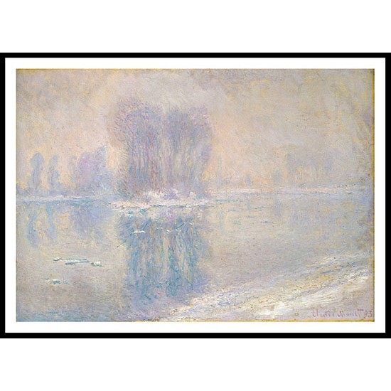 Ice on the Siene at Bennecourt 1897, A New Print Of a Painting By Adolphe Monet