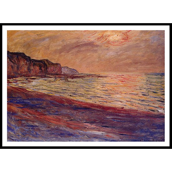 La Plage Pourville Soleil Couchant 1882, A New Print Of a Painting By Adolphe Monet