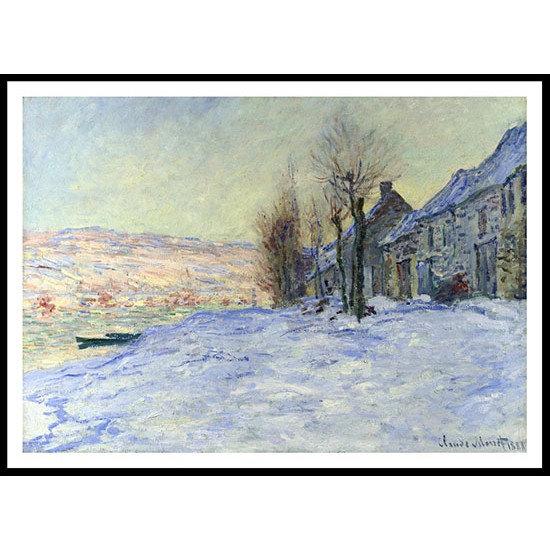 Lavacourt Sun and Snow 1879, A New Print Of a Painting By Adolphe Monet