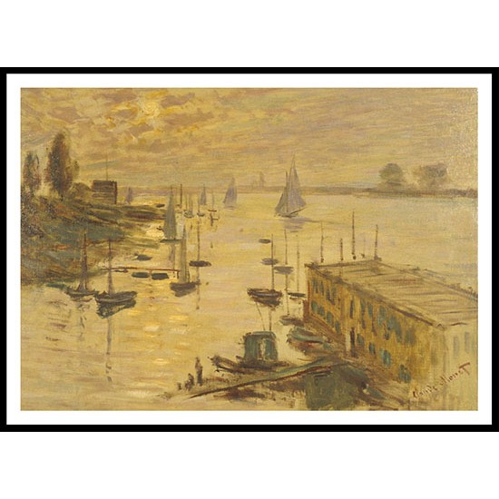 Le bassin dArgenteuil vu depuis le pont 1874, A New Print Of a Painting By Adolphe Monet