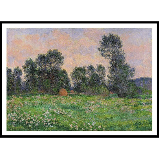 Meadow in Giverny 1890, A New Print Of a Painting By Adolphe Monet