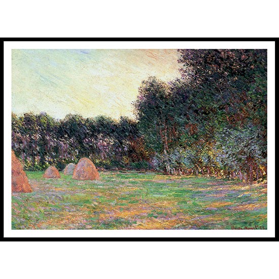 Meadow with Haystacks near Giverny 1885, A New Print Of a Painting By Adolphe Monet